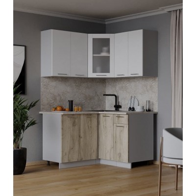 Кухонный гарнитур Мила 1,2х1,2 м (Белый Платинум/Дуб серый) фабрика Интерлиния Кухонный гарнитур Мила 1,2х1,2 м (Белый Платинум/Дуб серый) фабрика Интерлиния