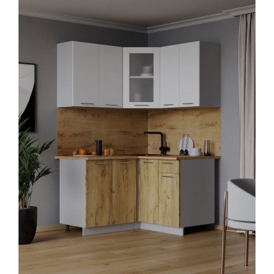 Кухонный гарнитур Мила 1,2х1,2 м (Белый Платинум/Дуб золотой) фабрика Интерлиния Кухонный гарнитур Мила 1,2х1,2 м (Белый Платинум/Дуб золотой) фабрика Интерлиния