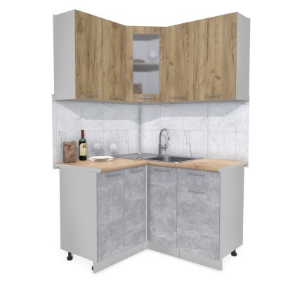 Кухонный гарнитур Мила 1,2х1,3 м (Дуб золотой/Бетон) фабрика Интерлиния Кухонный гарнитур Мила 1,2х1,3 м (Дуб золотой/Бетон) фабрика Интерлиния