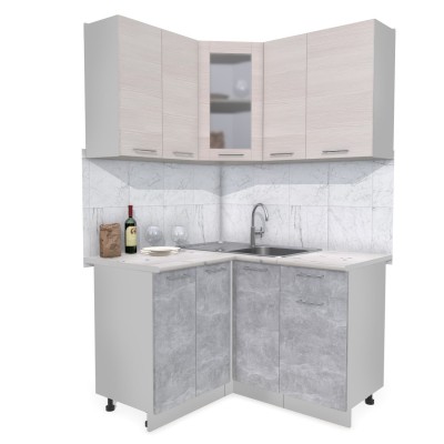 Кухонный гарнитур Мила 1,2х1,3 м (Вудлайн кремовый/Бетон) фабрика Интерлиния Кухонный гарнитур Мила 1,2х1,3 м (Вудлайн кремовый/Бетон) фабрика Интерлиния