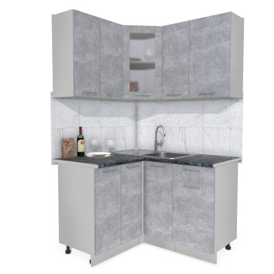 Кухонный гарнитур Мила 1,2х1,3 м (Бетон/Бетон) фабрика Интерлиния Кухонный гарнитур Мила 1,2х1,3 м (Бетон/Бетон) фабрика Интерлиния