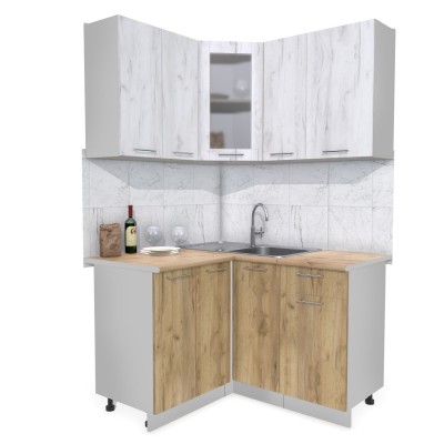 Кухонный гарнитур Мила 1,2х1,3 м (Дуб белый/Дуб золотой) фабрика Интерлиния Кухонный гарнитур Мила 1,2х1,3 м (Дуб белый/Дуб золотой) фабрика Интерлиния