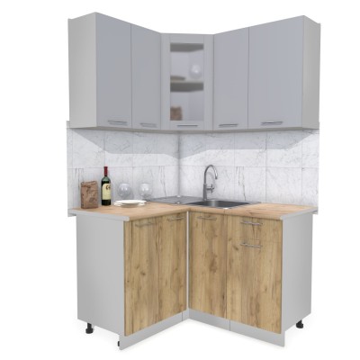 Кухонный гарнитур Мила 1,2х1,3 м (Серебро/Дуб золотой) фабрика Интерлиния Кухонный гарнитур Мила 1,2х1,3 м (Серебро/Дуб золотой) фабрика Интерлиния