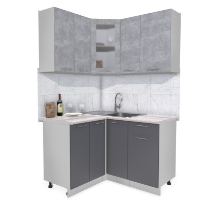 Кухонный гарнитур Мила 1,2х1,3 м (Бетон/Антрацит) фабрика Интерлиния Кухонный гарнитур Мила 1,2х1,3 м (Бетон/Антрацит) фабрика Интерлиния