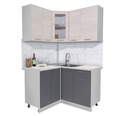 Кухонный гарнитур Мила 1,2х1,3 м (Вудлайн кремовый/Антрацит) фабрика Интерлиния Кухонный гарнитур Мила 1,2х1,3 м (Вудлайн кремовый/Антрацит) фабрика Интерлиния