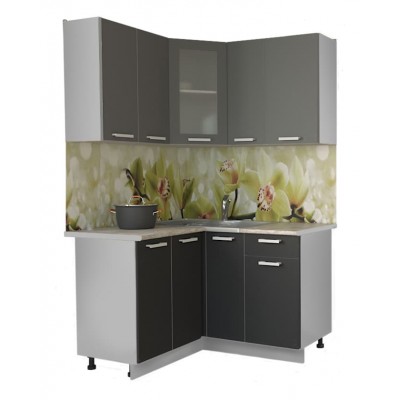 Кухонный гарнитур Мила 1,2х1,3 м (Серебро/Антрацит) фабрика Интерлиния Кухонный гарнитур Мила 1,2х1,3 м (Серебро/Антрацит) фабрика Интерлиния