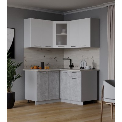 Кухонный гарнитур Мила 1,2х1,3 м (Белый Платинум/Бетон) фабрика Интерлиния Кухонный гарнитур Мила 1,2х1,3 м (Белый Платинум/Бетон) фабрика Интерлиния
