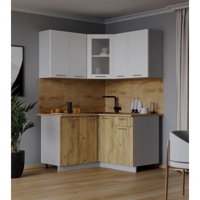 Кухонный гарнитур Мила 1,2х1,3 м (Белый Платинум/Дуб золотой) фабрика Интерлиния Кухонный гарнитур Мила 1,2х1,3 м (Белый Платинум/Дуб золотой) фабрика Интерлиния