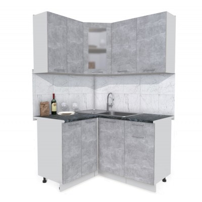 Кухонный гарнитур Мила 1,2х1,4 м (Бетон/Бетон) фабрика Интерлиния Кухонный гарнитур Мила 1,2х1,4 м (Бетон/Бетон) фабрика Интерлиния