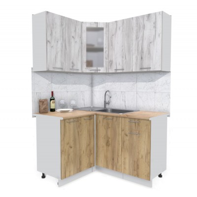 Кухонный гарнитур Мила 1,2х1,4 м (Дуб белый/Дуб золотой) фабрика Интерлиния Кухонный гарнитур Мила 1,2х1,4 м (Дуб белый/Дуб золотой) фабрика Интерлиния