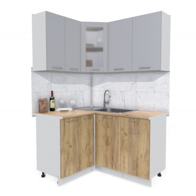 Кухонный гарнитур Мила 1,2х1,4 м (Серебро/Дуб золотой) фабрика Интерлиния Кухонный гарнитур Мила 1,2х1,4 м (Серебро/Дуб золотой) фабрика Интерлиния