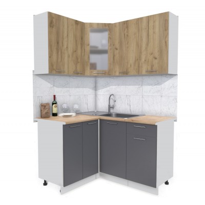 Кухонный гарнитур Мила 1,2х1,4 м (Дуб золотой/Антрацит) фабрика Интерлиния Кухонный гарнитур Мила 1,2х1,4 м (Дуб золотой/Антрацит) фабрика Интерлиния