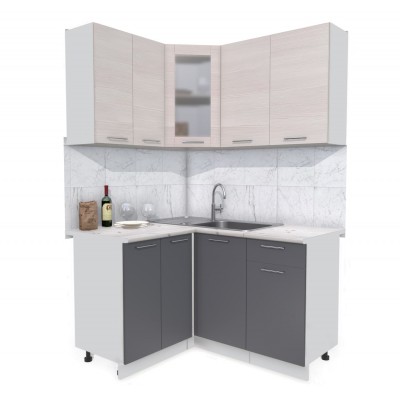 Кухонный гарнитур Мила 1,2х1,4 м (Вудлайн кремовый/Антрацит) фабрика Интерлиния Кухонный гарнитур Мила 1,2х1,4 м (Вудлайн кремовый/Антрацит) фабрика Интерлиния