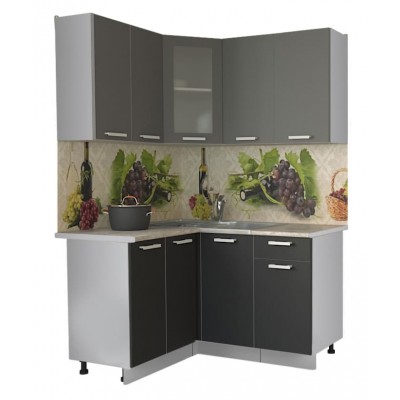 Кухонный гарнитур Мила 1,2х1,4 м (Серебро/Антрацит) фабрика Интерлиния Кухонный гарнитур Мила 1,2х1,4 м (Серебро/Антрацит) фабрика Интерлиния