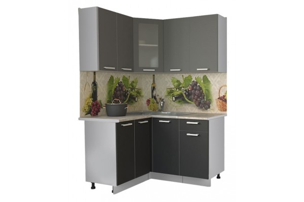 Кухонный гарнитур Мила 1,2х1,4 м (Серебро/Антрацит) фабрика Интерлиния