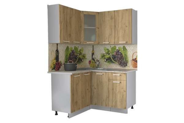 Кухонный гарнитур Мила 1,2х1,4 м (Дуб золотой/Дуб золотой) фабрика Интерлиния