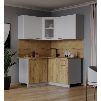 Кухонный гарнитур Мила 1,2х1,4 м (Белый Платинум/Дуб золотой) фабрика Интерлиния Кухонный гарнитур Мила 1,2х1,4 м (Белый Платинум/Дуб золотой) фабрика Интерлиния