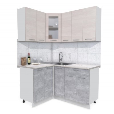 Кухонный гарнитур Мила 1,2х1,5 м (Вудлайн кремовый/Бетон) фабрика Интерлиния Кухонный гарнитур Мила 1,2х1,5 м (Вудлайн кремовый/Бетон) фабрика Интерлиния