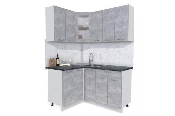 Кухонный гарнитур Мила 1,2х1,5 м (Бетон/Бетон) фабрика Интерлиния