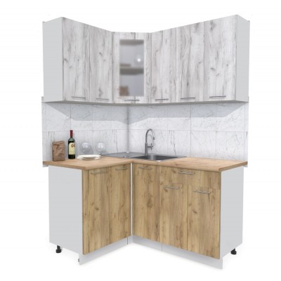 Кухонный гарнитур Мила 1,2х1,5 м (Дуб белый/Дуб золотой) фабрика Интерлиния Кухонный гарнитур Мила 1,2х1,5 м (Дуб белый/Дуб золотой) фабрика Интерлиния