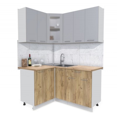 Кухонный гарнитур Мила 1,2х1,5 м (Серебро/Дуб золотой) фабрика Интерлиния Кухонный гарнитур Мила 1,2х1,5 м (Серебро/Дуб золотой) фабрика Интерлиния