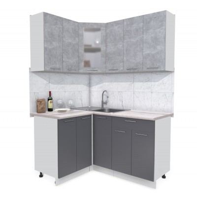 Кухонный гарнитур Мила 1,2х1,5 м (Бетон/Антрацит) фабрика Интерлиния Кухонный гарнитур Мила 1,2х1,5 м (Бетон/Антрацит) фабрика Интерлиния