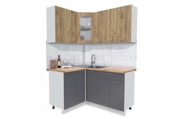 Кухонный гарнитур Мила 1,2х1,5 м (Дуб золотой/Антрацит) фабрика Интерлиния