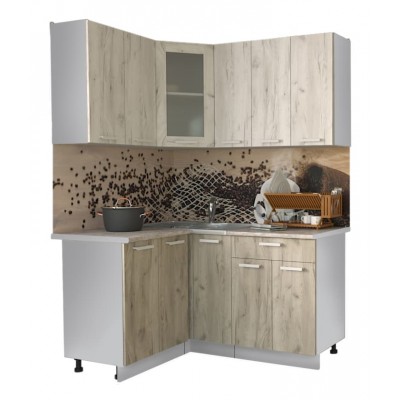 Кухонный гарнитур Мила 1,2х1,5 м (Дуб белый/Дуб серый) фабрика Интерлиния Кухонный гарнитур Мила 1,2х1,5 м (Дуб белый/Дуб серый) фабрика Интерлиния