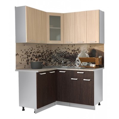 Кухонный гарнитур Мила 1,2х1,5 м (Дуб молочный/Дуб венге) фабрика Интерлиния Кухонный гарнитур Мила 1,2х1,5 м (Дуб молочный/Дуб венге) фабрика Интерлиния