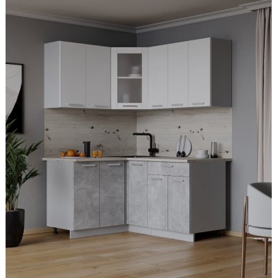 Кухонный гарнитур Мила 1,2х1,5 м (Белый Платинум/Бетон) фабрика Интерлиния Кухонный гарнитур Мила 1,2х1,5 м (Белый Платинум/Бетон) фабрика Интерлиния
