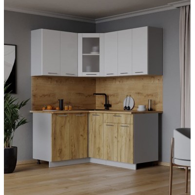 Кухонный гарнитур Мила 1,2х1,5 м (Белый Платинум/Дуб золотой) фабрика Интерлиния Кухонный гарнитур Мила 1,2х1,5 м (Белый Платинум/Дуб золотой) фабрика Интерлиния