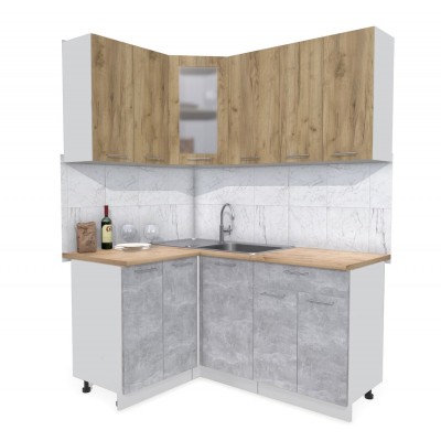 Кухонный гарнитур Мила 1,2х1,6 м (Дуб золотой/Бетон) фабрика Интерлиния Кухонный гарнитур Мила 1,2х1,6 м (Дуб золотой/Бетон) фабрика Интерлиния