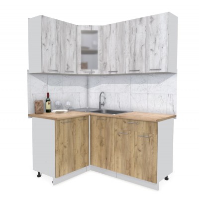 Кухонный гарнитур Мила 1,2х1,6 м (Дуб белый/Дуб золотой) фабрика Интерлиния Кухонный гарнитур Мила 1,2х1,6 м (Дуб белый/Дуб золотой) фабрика Интерлиния