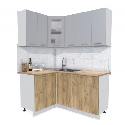 Кухонный гарнитур Мила 1,2х1,6 м (Серебро/Дуб золотой) фабрика Интерлиния Кухонный гарнитур Мила 1,2х1,6 м (Серебро/Дуб золотой) фабрика Интерлиния