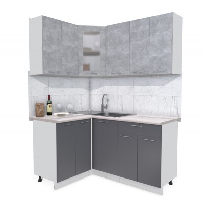 Кухонный гарнитур Мила 1,2х1,6 м (Бетон/Антрацит) фабрика Интерлиния Кухонный гарнитур Мила 1,2х1,6 м (Бетон/Антрацит) фабрика Интерлиния