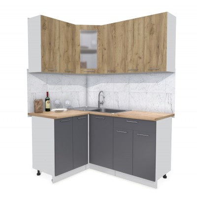 Кухонный гарнитур Мила 1,2х1,6 м (Дуб золотой/Антрацит) фабрика Интерлиния Кухонный гарнитур Мила 1,2х1,6 м (Дуб золотой/Антрацит) фабрика Интерлиния