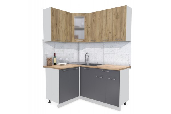 Кухонный гарнитур Мила 1,2х1,6 м (Дуб золотой/Антрацит) фабрика Интерлиния