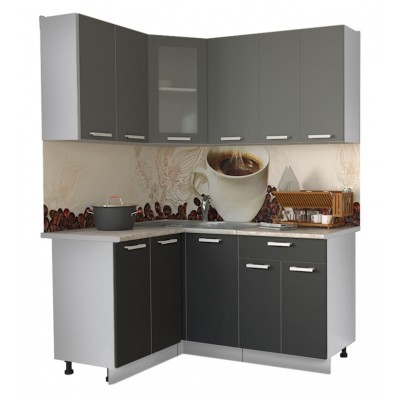 Кухонный гарнитур Мила 1,2х1,6 м (Серебро/Антрацит) фабрика Интерлиния Кухонный гарнитур Мила 1,2х1,6 м (Серебро/Антрацит) фабрика Интерлиния