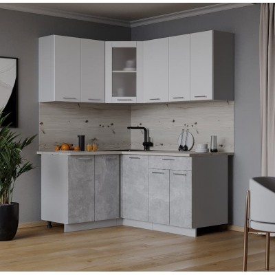 Кухонный гарнитур Мила 1,2х1,6 м (Белый Платинум/Бетон) фабрика Интерлиния Кухонный гарнитур Мила 1,2х1,6 м (Белый Платинум/Бетон) фабрика Интерлиния