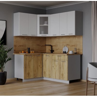 Кухонный гарнитур Мила 1,2х1,6 м (Белый Платинум/Дуб золотой) фабрика Интерлиния Кухонный гарнитур Мила 1,2х1,6 м (Белый Платинум/Дуб золотой) фабрика Интерлиния