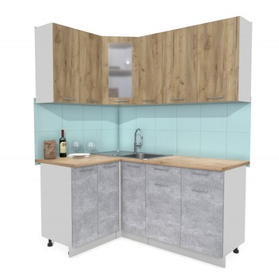 Кухонный гарнитур Мила 1,2х1,7 м (Дуб золотой/Бетон) фабрика Интерлиния Кухонный гарнитур Мила 1,2х1,7 м (Дуб золотой/Бетон) фабрика Интерлиния