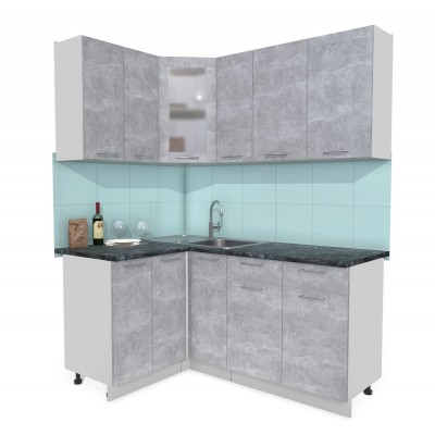 Кухонный гарнитур Мила 1,2х1,7 м (Бетон/Бетон) фабрика Интерлиния Кухонный гарнитур Мила 1,2х1,7 м (Бетон/Бетон) фабрика Интерлиния