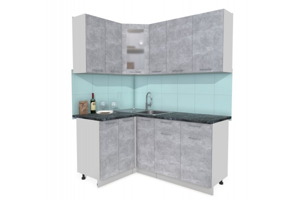 Кухонный гарнитур Мила 1,2х1,7 м (Бетон/Бетон) фабрика Интерлиния