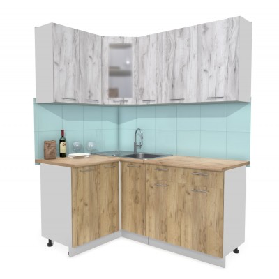 Кухонный гарнитур Мила 1,2х1,7 м (Дуб белый/Дуб золотой) фабрика Интерлиния Кухонный гарнитур Мила 1,2х1,7 м (Дуб белый/Дуб золотой) фабрика Интерлиния