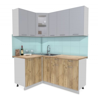 Кухонный гарнитур Мила 1,2х1,7 м (Серебро/Дуб золотой) фабрика Интерлиния Кухонный гарнитур Мила 1,2х1,7 м (Серебро/Дуб золотой) фабрика Интерлиния