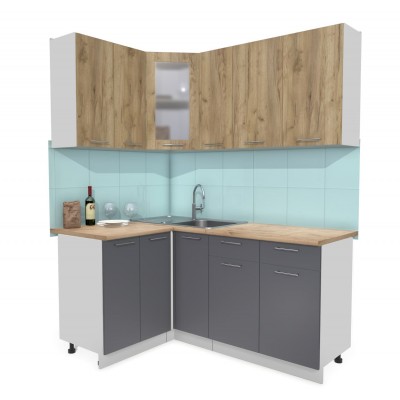 Кухонный гарнитур Мила 1,2х1,7 м (Дуб золотой/Антрацит) фабрика Интерлиния Кухонный гарнитур Мила 1,2х1,7 м (Дуб золотой/Антрацит) фабрика Интерлиния