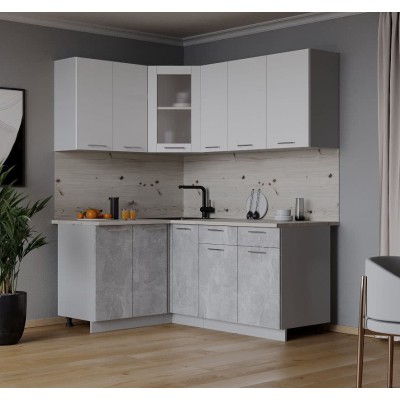 Кухонный гарнитур Мила 1,2х1,7 м (Белый Платинум/Бетон) фабрика Интерлиния Кухонный гарнитур Мила 1,2х1,7 м (Белый Платинум/Бетон) фабрика Интерлиния
