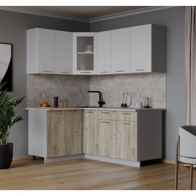 Кухонный гарнитур Мила 1,2х1,7 м (Белый Платинум/Дуб серый) фабрика Интерлиния Кухонный гарнитур Мила 1,2х1,7 м (Белый Платинум/Дуб серый) фабрика Интерлиния