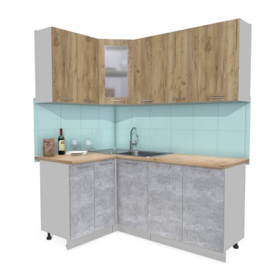 Кухонный гарнитур Мила 1,2х1,8 м (Дуб золотой/Бетон) фабрика Интерлиния Кухонный гарнитур Мила 1,2х1,8 м (Дуб золотой/Бетон) фабрика Интерлиния