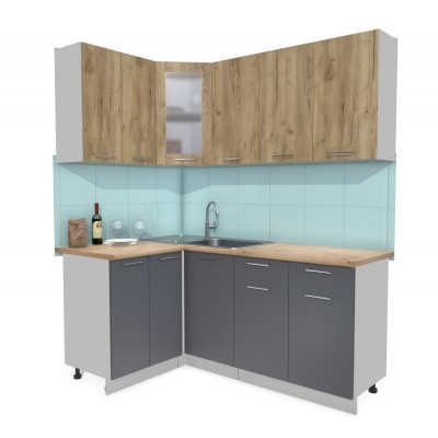 Кухонный гарнитур Мила 1,2х1,8 м (Дуб золотой/Антрацит) фабрика Интерлиния Кухонный гарнитур Мила 1,2х1,8 м (Дуб золотой/Антрацит) фабрика Интерлиния